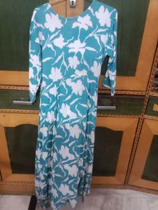 Beautiful Teal Floral Kurta / suit/ dress
