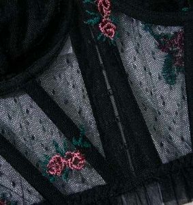 Sheer Floral Embroidered Corset top