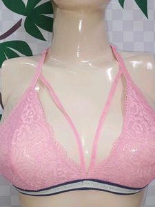 (200)Pink Lace Bralette