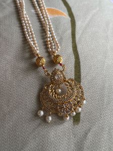 Elegant Pearl &amp; Kundan Necklace Set