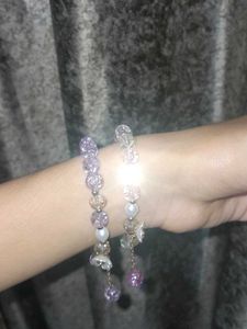 Charming Beaded Bracelets with Flower Accents
