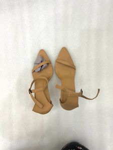 Beige Tie Up Heels