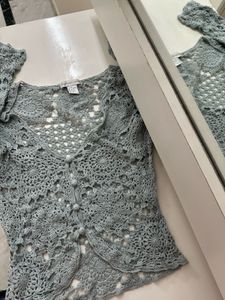 Crocheted Button-Up Cardigan