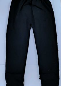 Chic Black Pants with Pearl Detail