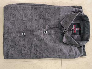 Men's Grey Geometric Print Shirt
