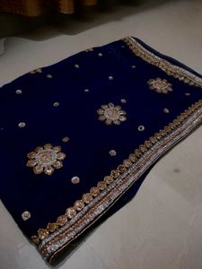 Elegant Navy Blue Saree