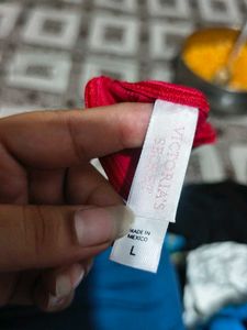 15167. Red Satin Thong Panty