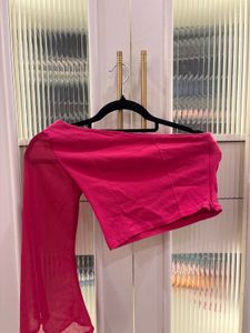 Bright Pink One-Shoulder Top