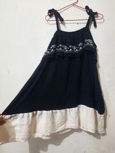 Black Embroided Off Shoulder Frock Size M To L