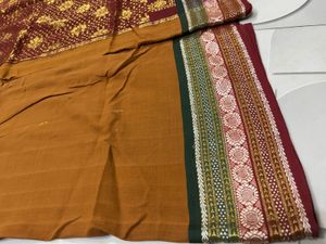 Elegant Brown Saree with Maroon Border