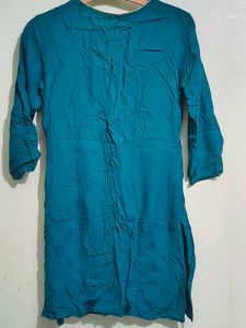 Teal Embroidered Kurta