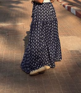 Bohemian Print Tiered Maxi Skirt