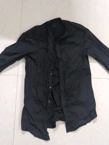 Westside Men's Black Collared Shirt(Slim fit)