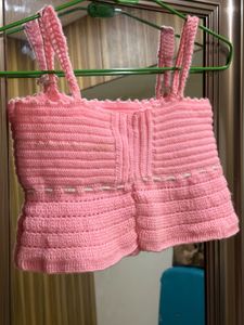 Pink Crochet Crop Top