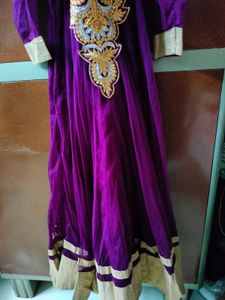 Elegant maroon Embroidered Anarkali Dress