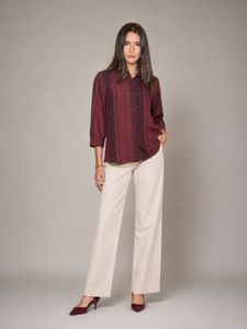 Maroon plaid shirt-top