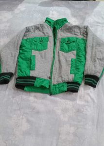 Boys and girls Grey &amp; Green Padded Jacket