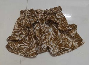 Brown Leaf Print Shorts for 1 to 2 years