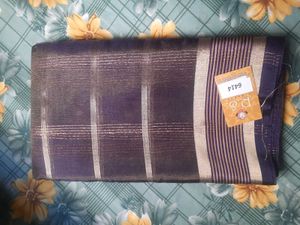Elegant Blue &amp; Gold Striped Saree
