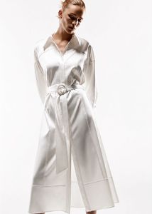 Zara Satin Belted Dress
