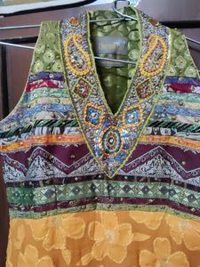 Sleeveless Ethnic A-line Dress