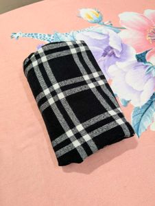 Black &amp; White Checkered Tie-Front Shirt