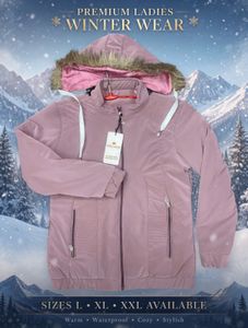 Chic Pink Puffer Jacket with Fur Hood