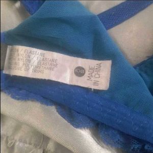 Blue Lace Trim Push-Up Bra
