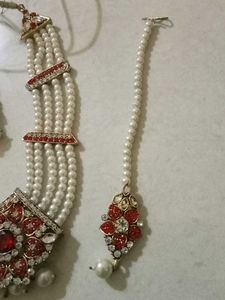 Stunning Red &amp; Pearl Jewellery Set