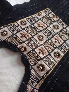 Designer Black Ethnic Gown mirror work