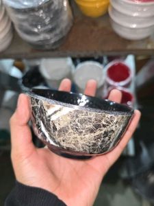 melamine black textured bowl