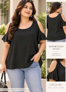 Chic Black Cold Shoulder Top