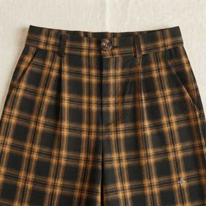 Checkered Brown &amp; Black straight Pants |