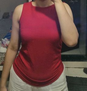 Red Sleeveless Tank Top