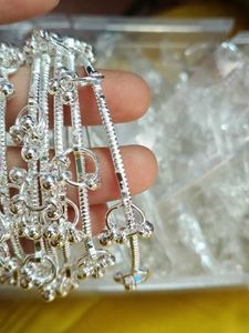 Exquisite Silver Anklets with Bells