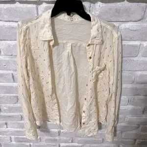 Cream Blouse with Button Detail
