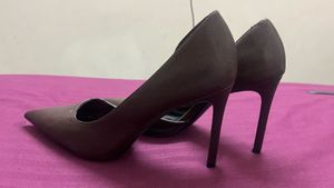 MANGO CROC COFFEE BROWN Stiletto Heels