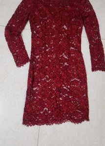 Valentine Special❤️ Elegant Red Lace Dress