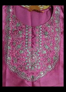 Embroidered Pink Kurta