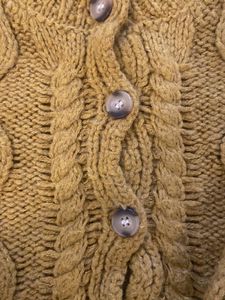 Cozy Mustard Cable Knit Loose Fit Cardigan