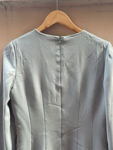 Elegant Light Blue Long Sleeve Dress