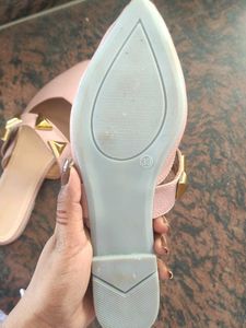 Stylish Pink Studded Flat Sandals