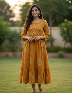 Elegant Mustard Yellow Cotton Kurta