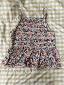 Boho Floral Smocked Peplum Tank Top