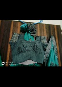 Elegant Teal Saree with Embellished Blouse