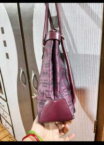 Lancaster Burgundy Monogram Tote Bag