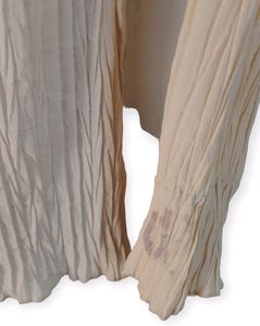 Cream Ruffle Trim Ribbon Tie Blouse