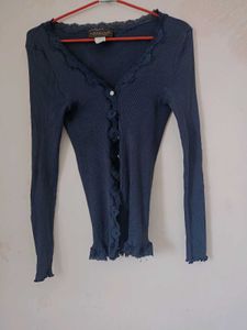 Beutiful Pintrest Branded Lacy Cardigan Ribbed Top