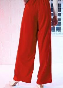 Red Wide Leg Trousers
