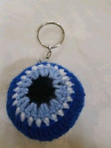 Evil Eye Crochet Keychain